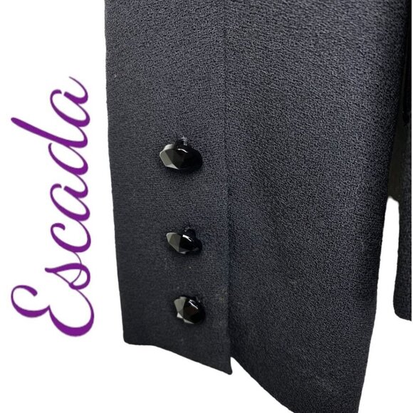 ESCADA Black Wool Elegant  Floral Cutout Blazer, Size 38 (US 8) - Picture 6 of 12